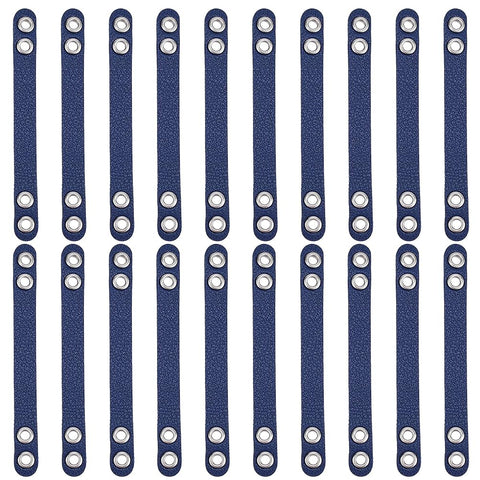 NBEADS 20 Pcs Coat Hanging Chains, Imitation Leather Bag Webbing Straps with Silver Metal Eyelets Durable Coat Loops Hanger Straps for Coats Jackets