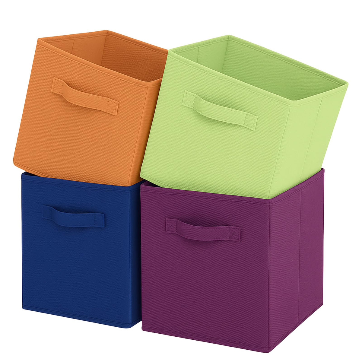 Pinkgarden Storage Box, Collapsible Fabric Storage Cube with Handles for Home, Kids Room, Closet and Toy Organization,Pack of 4, 33 x 33 x 33 cm