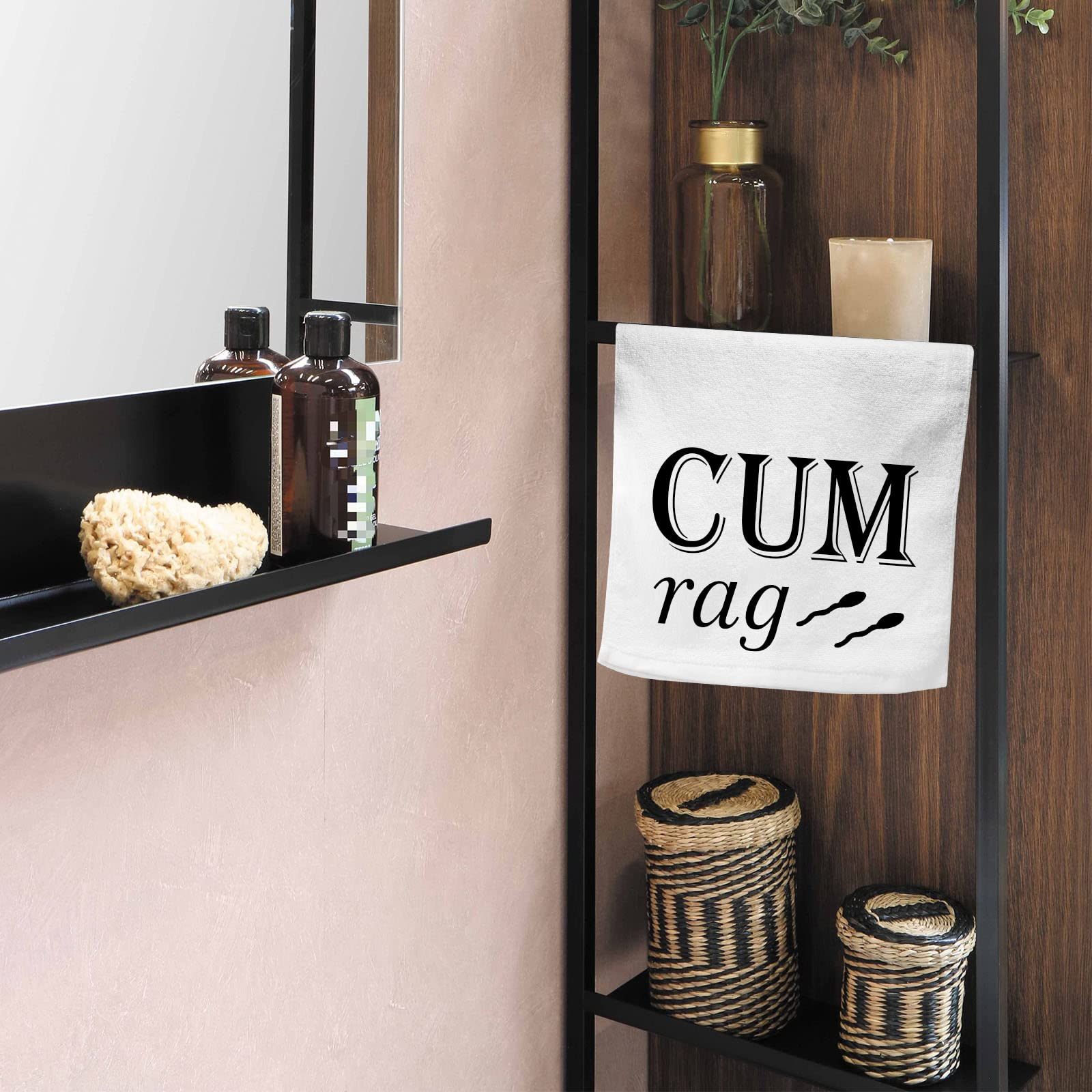 Funny Cum Rag Wash Towel Adult Humour Joke Gag Gift for Boyfriend Husband (Cum Rag EU)