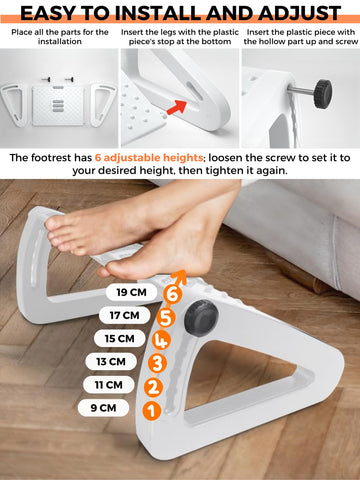 MAGIC SELECT Adjustable Under Desk Foot Rest, Ergonomic Office Footrest, Non-Slip, Foot Rest with Massage Function, Improves Posture and Circulation