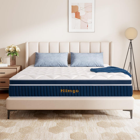 Hiimgo Hybrid Mattresses-28CM Single Mattress-Pocket Spring with Comfort Foam Medium Firm Strengthen Edge Support, with Motion Isolation-90x190x28CM