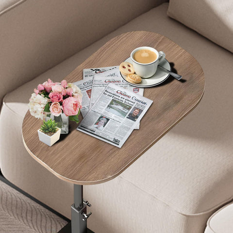 SHEBUYLLI Small Side Table, C Shaped Bed Side Table for Living Room Bedroom