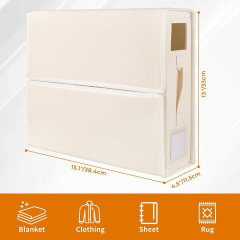 JAECU 4PCS Bed Sheet Organiser Folding Storage, Linen Underbed Storage Box