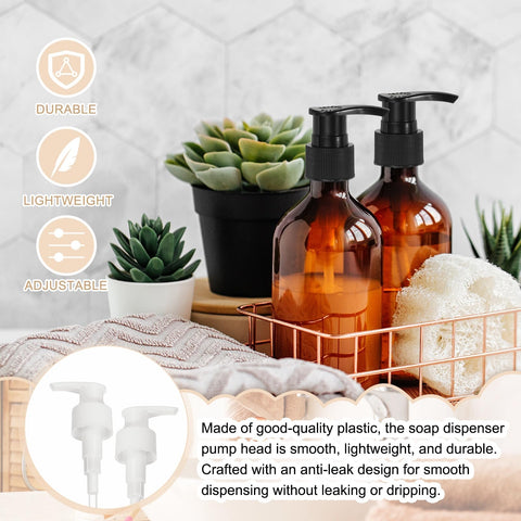 sourcing map 8 Pcs Soap Dispenser Pump Heads Soap Dispensers Top Pumps Replacement Switch Pumphead for Standard 24/410 Neck Size Lotion Shampoo