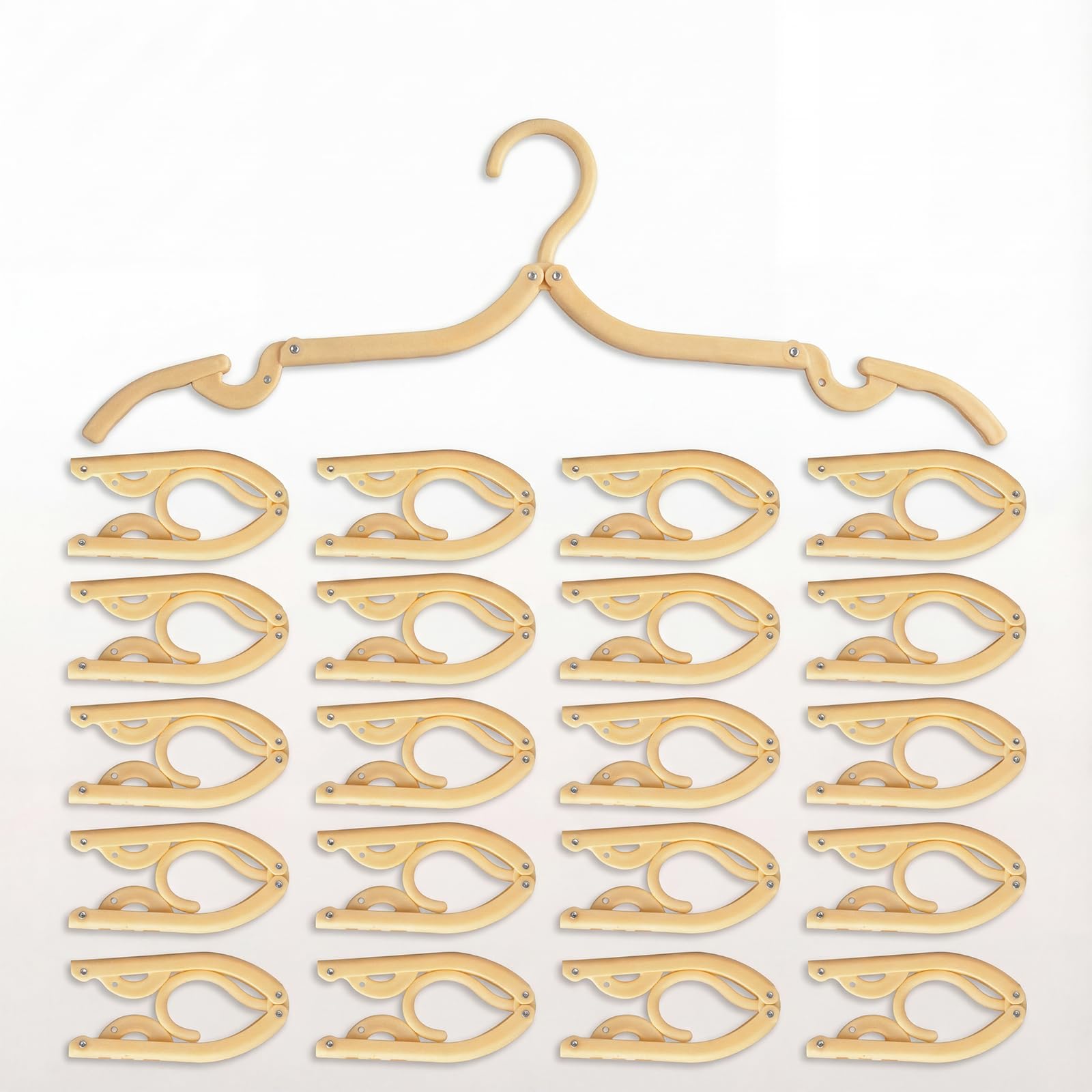 25 Pcs Travel Coat Hangers Adults Portable Folding Plastic Camping Hotel