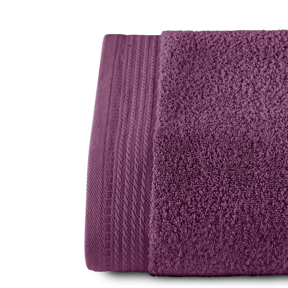 RIZO Top Towel – Set of 1 Shower Towel – Bath Towels – 100% Combed Cotton – 600 g/m2 – Measure 70 x 140 cm – Aubergine