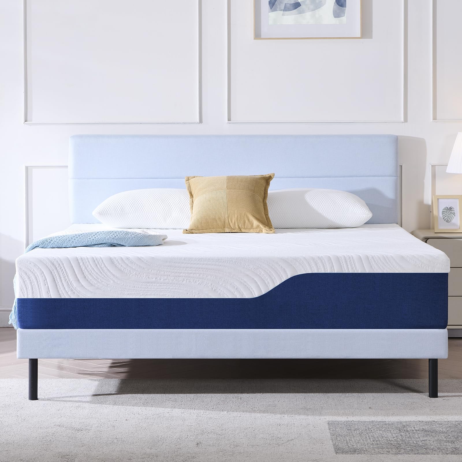 Hiimgo King Mattress Medium Firm Memory Foam Mattress 150x200x20cm