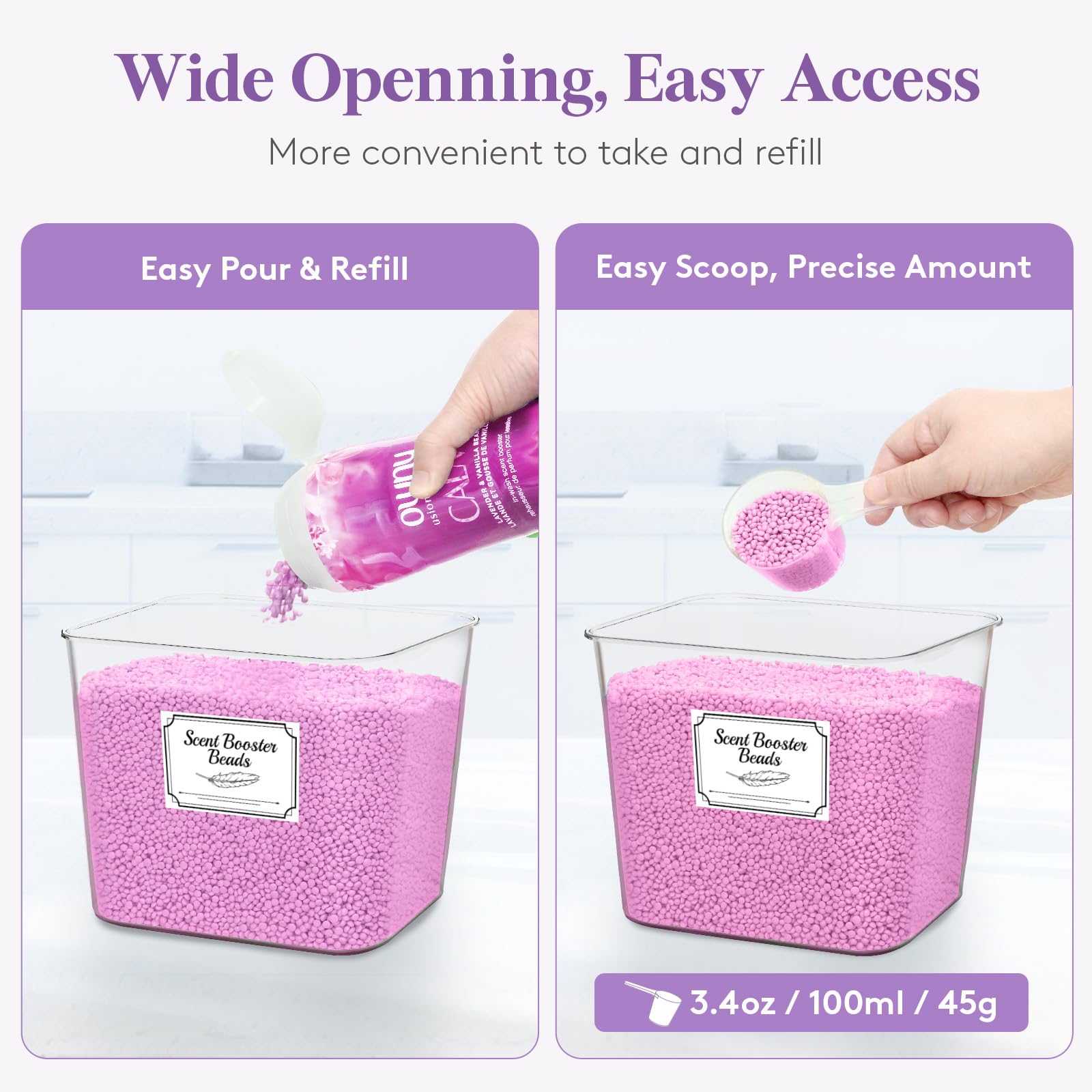 Lifewit Laundry Pods Container with Label Sticker& Scoop, 2L, 2 Pcs