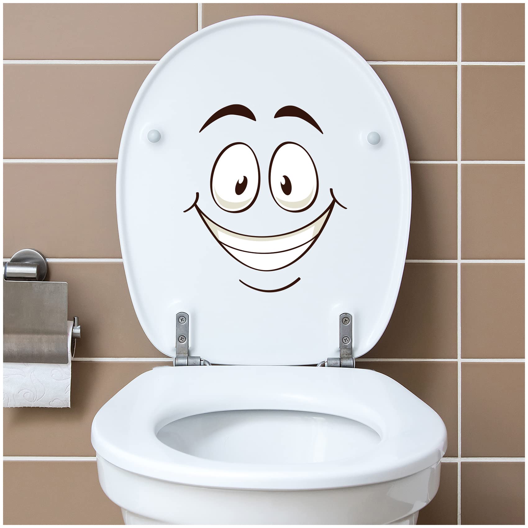 Graz Design R173-09 Toilet Seat Sticker with Funny Slogan (R173-09 Smiling Face)