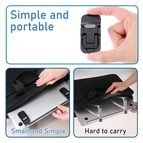 Bewudy 2 Pcs Portable Keyboard Riser, Dual Tilt Angle Adjustment Foldable Laptop Riser, Mini Computer Keyboard Stand for Desk