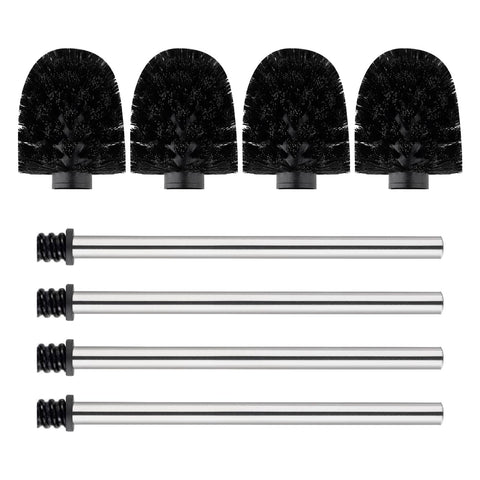 Ibergrif Black Toilet Brush 4PCS with Stainless Steel Handle M34155