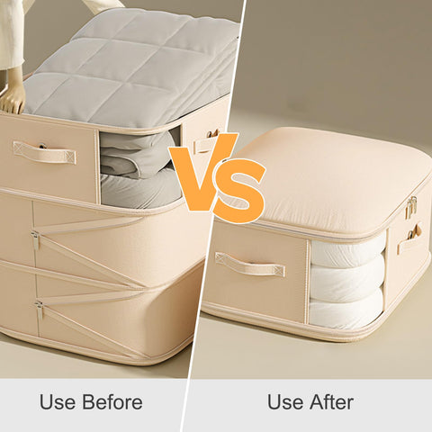 2Pack Compression Comforter Space Saving Bag - 136L Each 3 Layer Moistureproof Storage Bags with Dual Zips Washable Polyester Mouldproof Organiser
