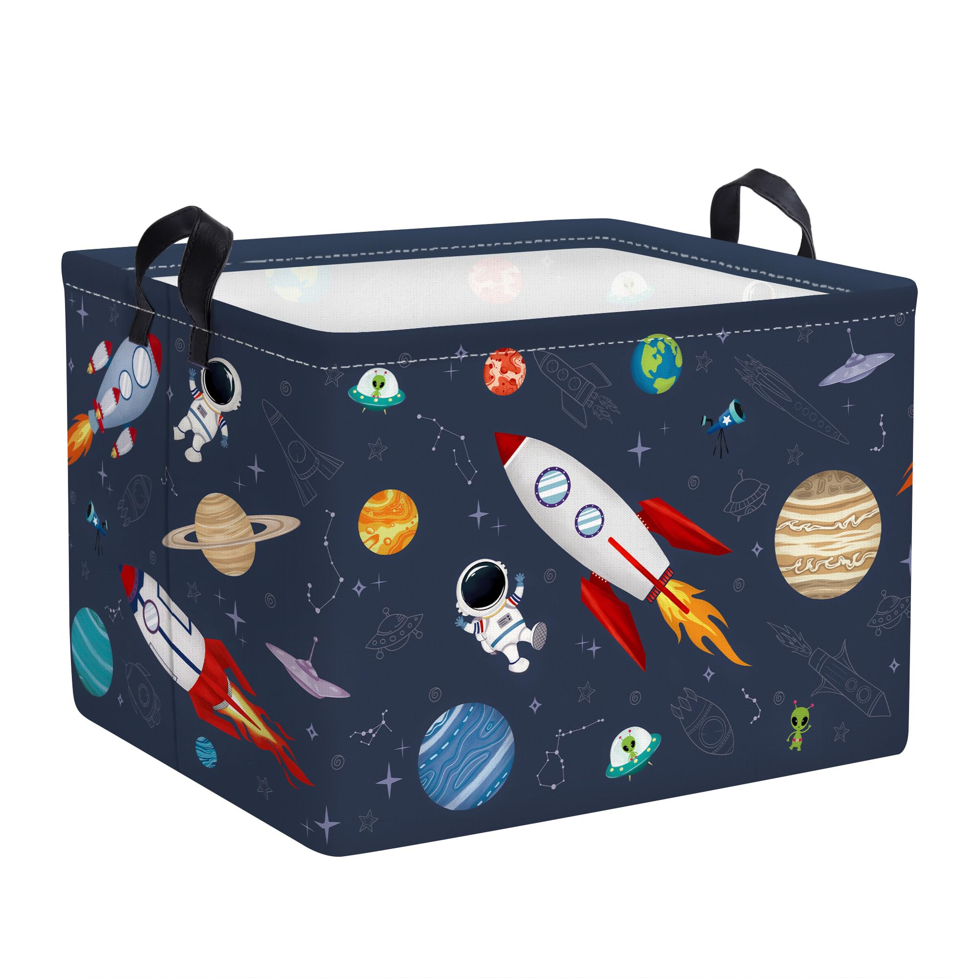 Clastyle Space Laundry Hamper Cosmic Book Storage Basket for Bathroom Parent Storage Box to Organize Toy Clothes, 40x30x30 cm