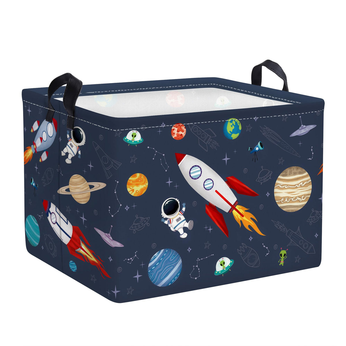 Clastyle Space Laundry Hamper Cosmic Book Storage Basket for Bathroom Parent Storage Box to Organize Toy Clothes, 40x30x30 cm