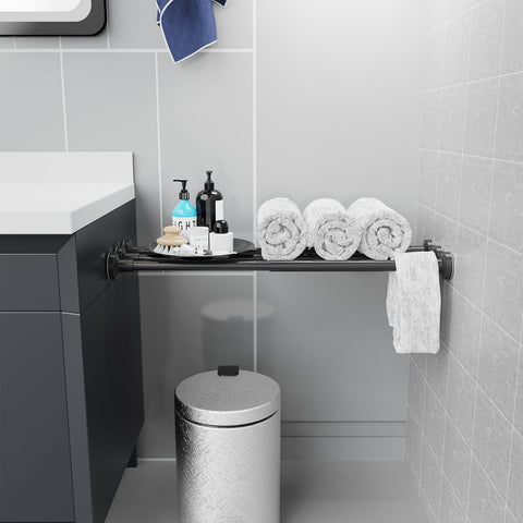 WELDUN Extendable Shower Curtain Tension Rod 48-82CM No Drill Rod