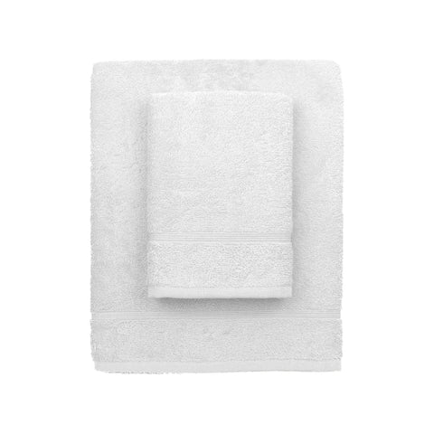 zer0bed, Lilac Bath Towels, Set of 2 Bath Towels, Face Towel, Bidet Towel, Plain Colour, White, 100% Cotton, Set of 2