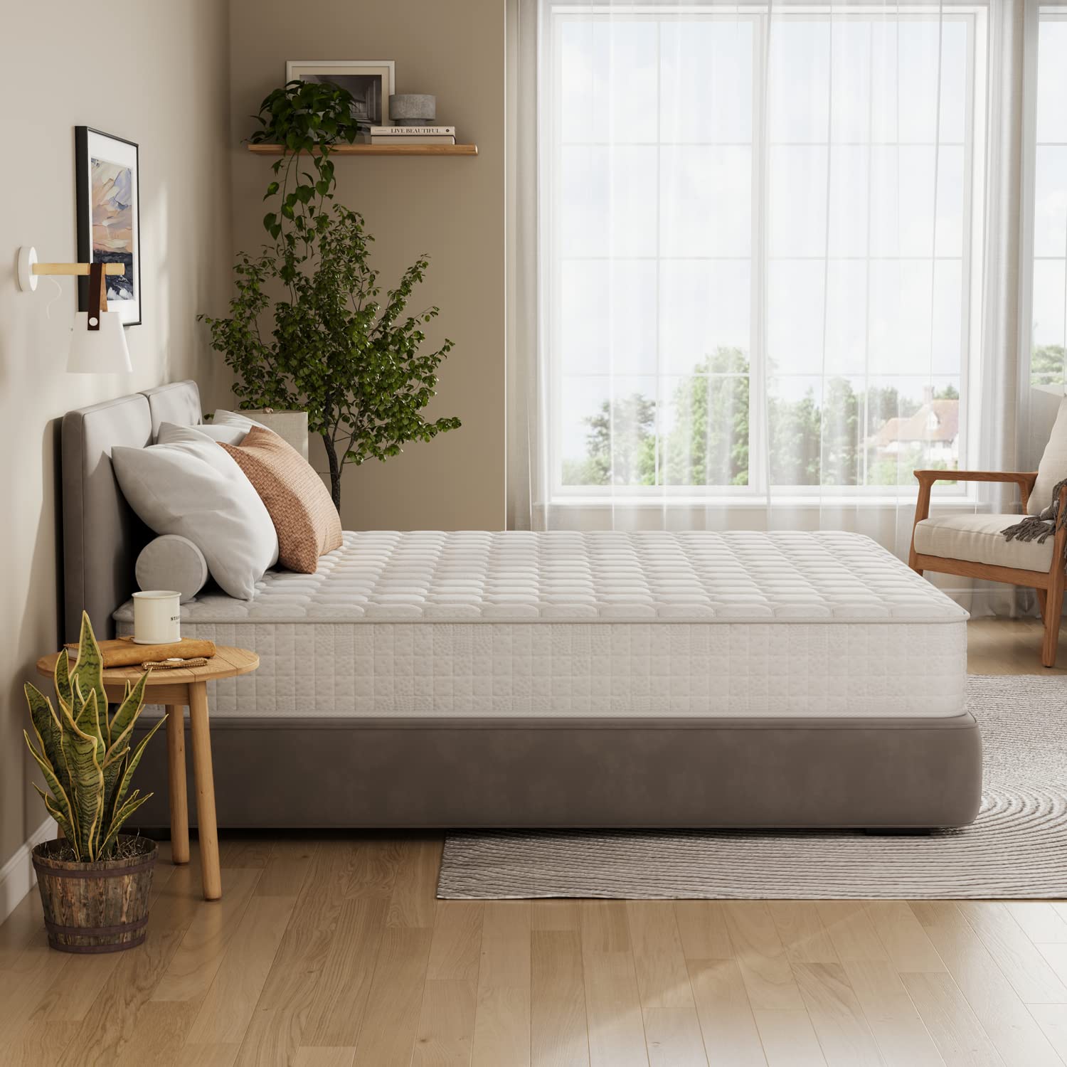 Vesgantti Double Mattresses Hybrid Mattress 135x190x25cm, White