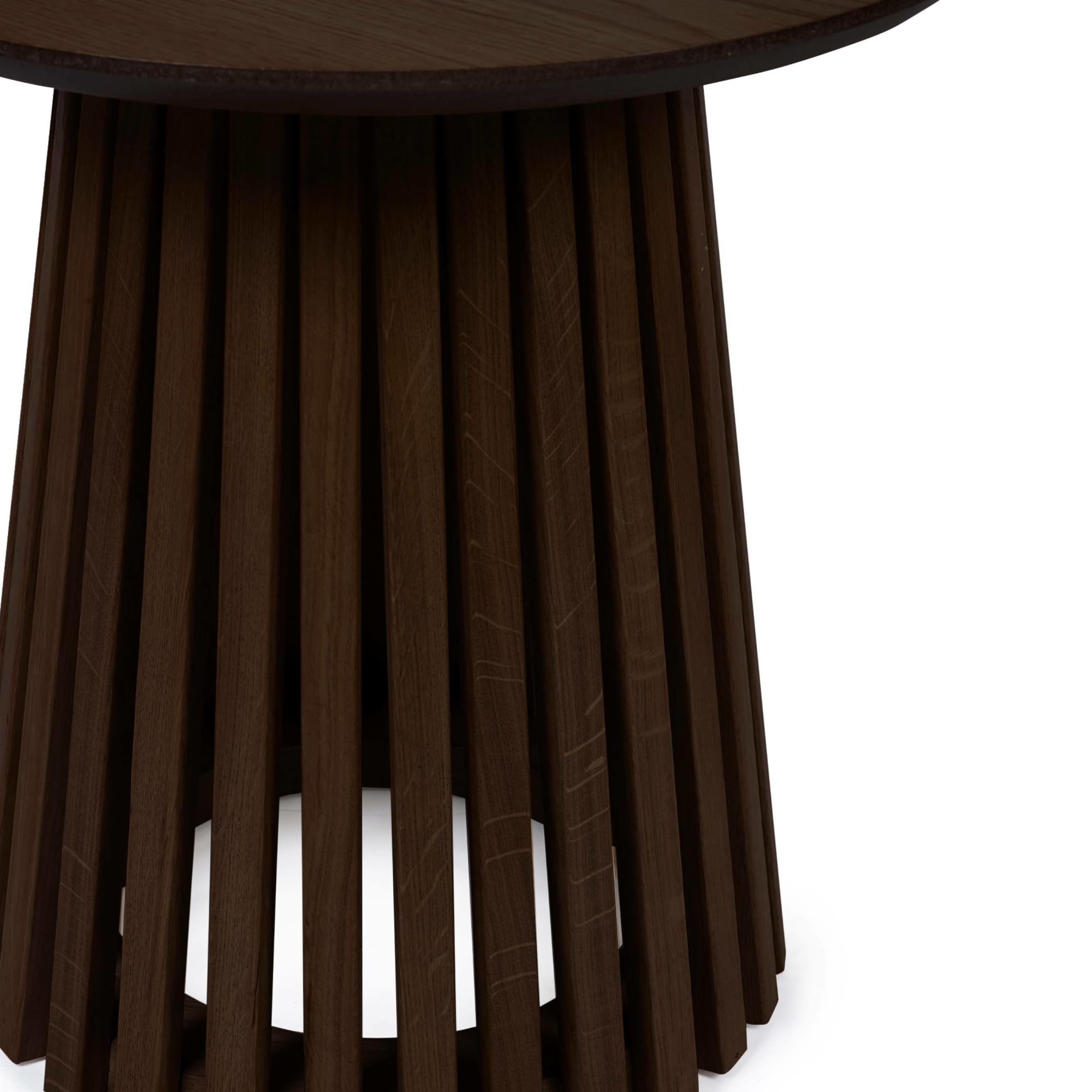Julian Bowen Ollie Slatted End Table - Cocoa Oak, Brown - H45 x W45cm