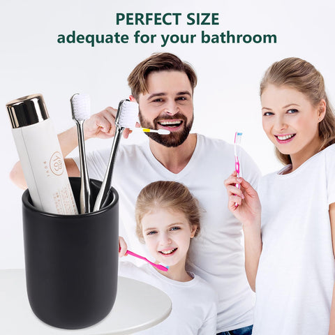 BosilunLife Toothbrush Holders for Bathroom Countertop, 320ml/11Oz Reusable Ceramic Toothbrush Holders Cup for Toothbrush and Toothpaste