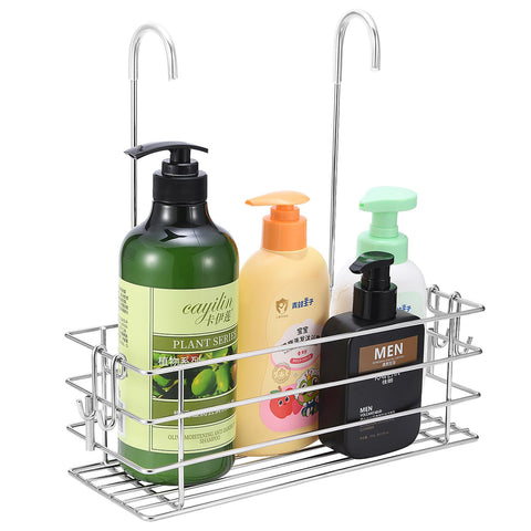 Seltomer Hanging Shower Rack Bathroom Shower Caddy Organizer Shampoo Brakect ，Rotatable Hook Bar ，Rust Proof (Single-Layer)