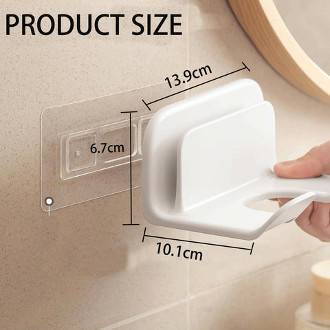 BSLVV Wall Mounted Hair Dryer Holder with Straightener Stand - Self Adhesive Hair Tools Organizer with Plug & Cord Hook