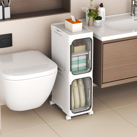 YVVVVY 20cm Bathroom Storage Cabinet, Waterproof Small Tolilet Unit