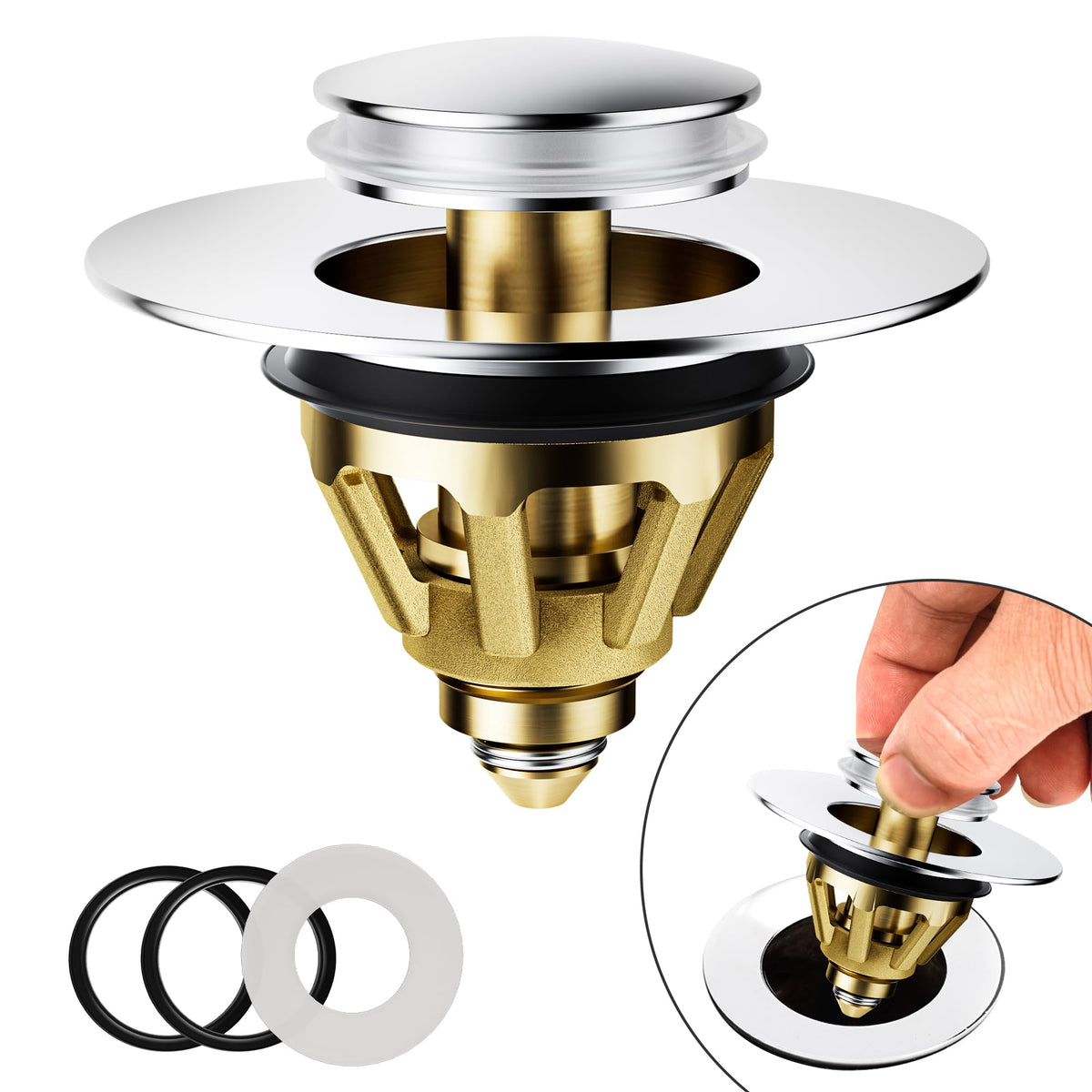 Magichome Pop Up Sink Plug Replacement for 34-45mm Drain Holes