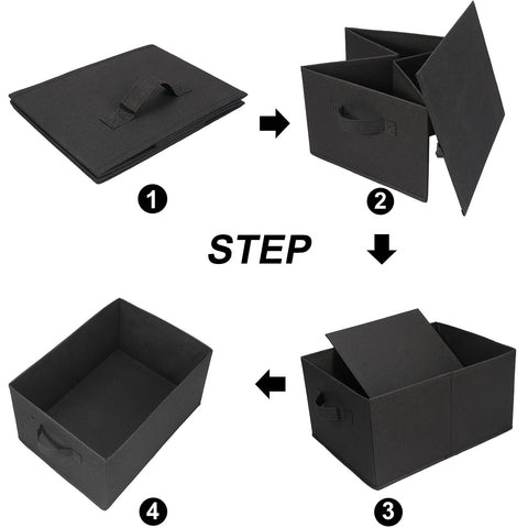 JAKAGO Foldable Wardrobe Fabric Storage Boxes 4 Pack, 39 x 29 x 20 cm