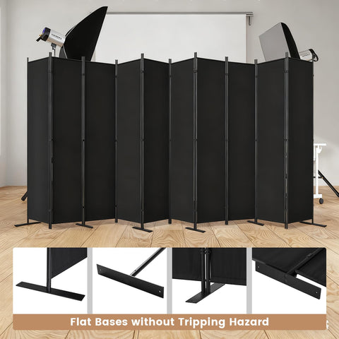 C-Hopetree 10 Panels 6 Ft Room Divider and Folding Privacy Screen, Indoor Fabric Portable Partition and Separation Wall for Home