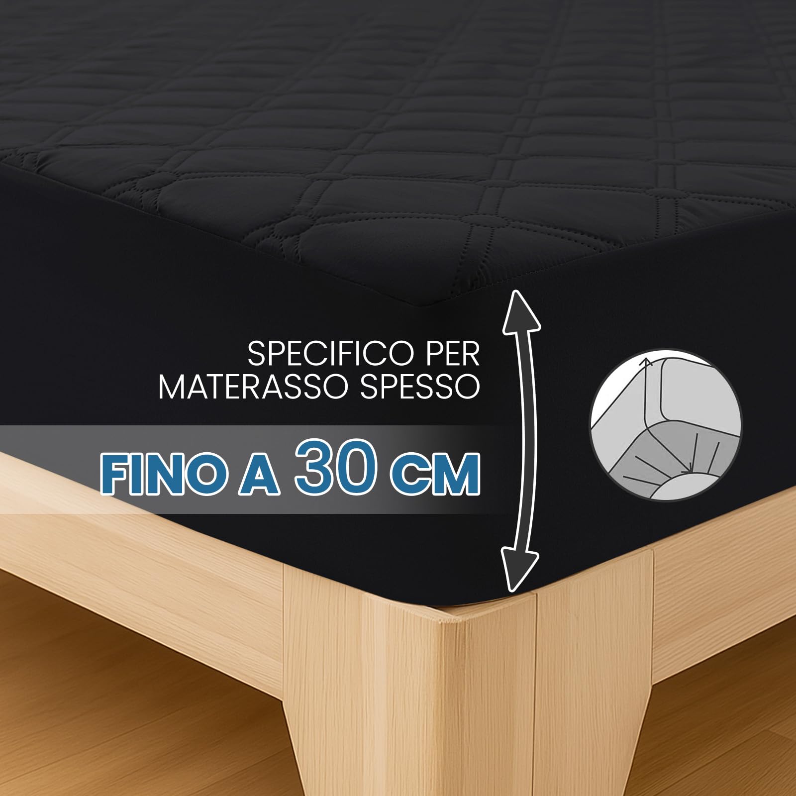 Ystyle Fitted Sheet 90 x 200 cm, Microfibre, Fitted Sheet - Mattress Height up to 30 cm, Black