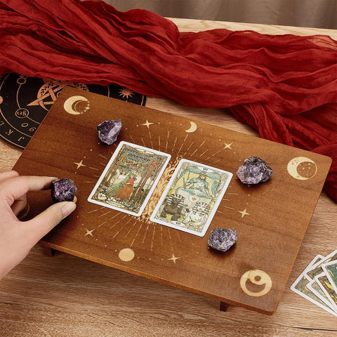 PandaHall Altar Table, Small Wooden Meditation Table Witchcraft Supplies