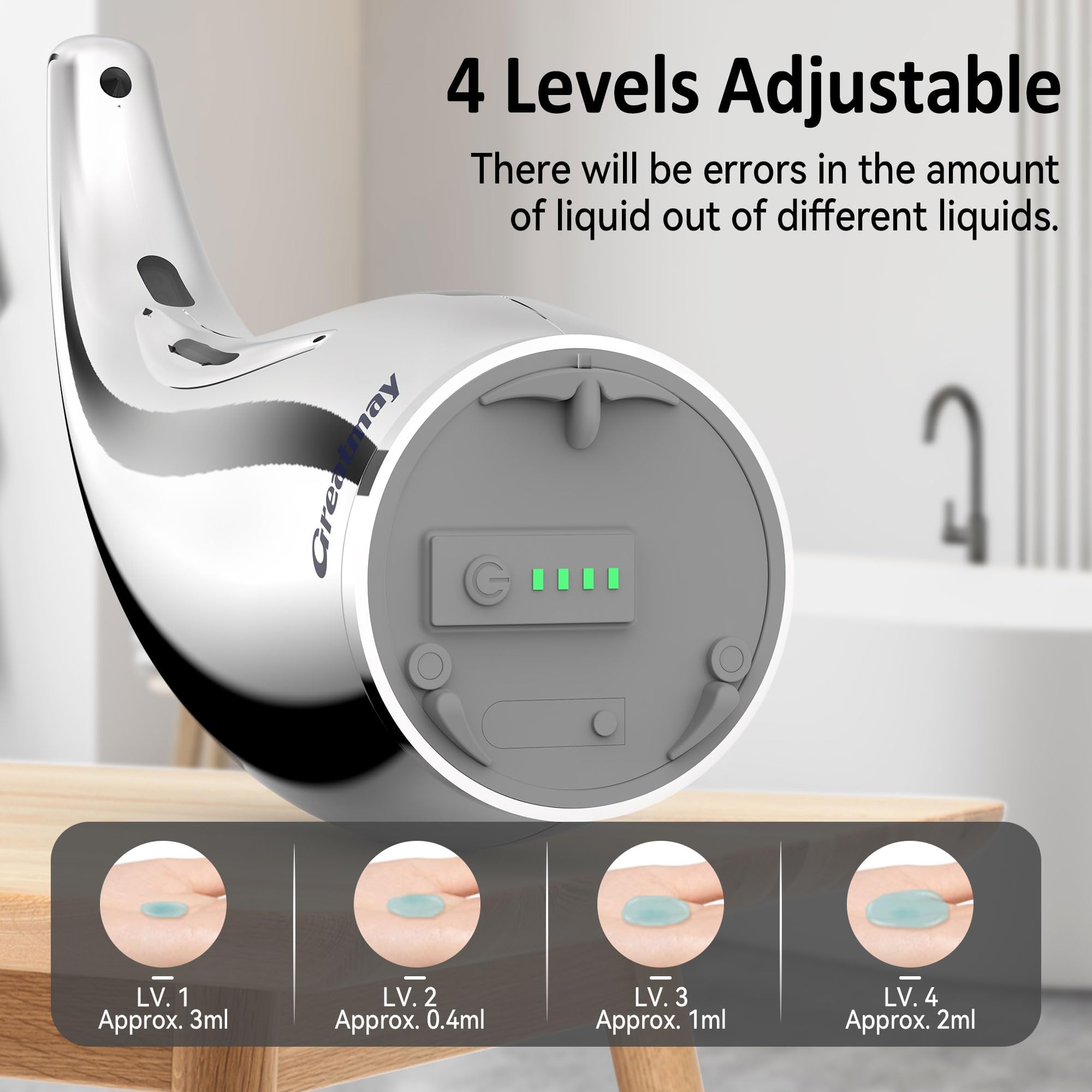 Greatmay Automatic Soap Dispenser 11.84oz/350ml with Infrared Sensor,Made of Plastic Material