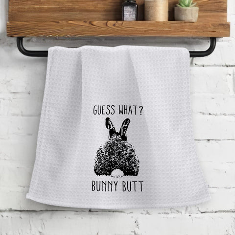 OHSUL Guess What? Bunny Butt Highly Absorbent Kitchen Towels Dish Towels Dish Cloth,Funny Bunny Rabbit Butt Hand Towels Tea Towel for Bathroom