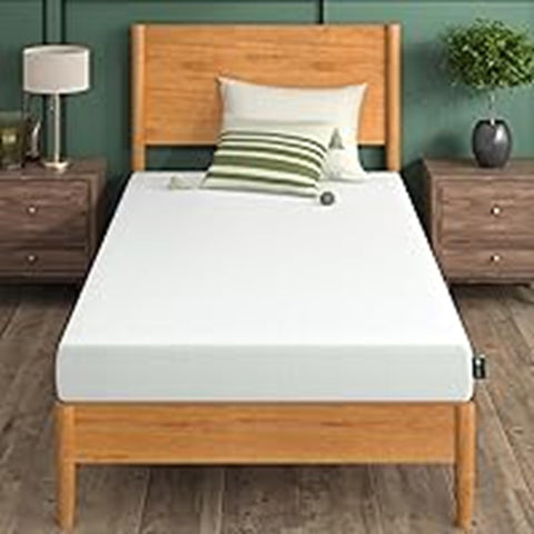 Zinus 3ft Single Memory Foam Mattress infused with Green Tea - (90 x 190 cm) - 5'' Height - Medium Firm Orthopaedic Support - Breathable Comfort