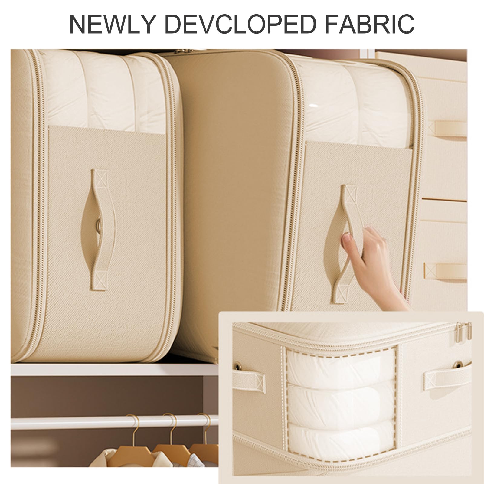 2Pack Compression Comforter Space Saving Bag - 136L Each 3 Layer Moistureproof Storage Bags with Dual Zips Washable Polyester Mouldproof Organiser