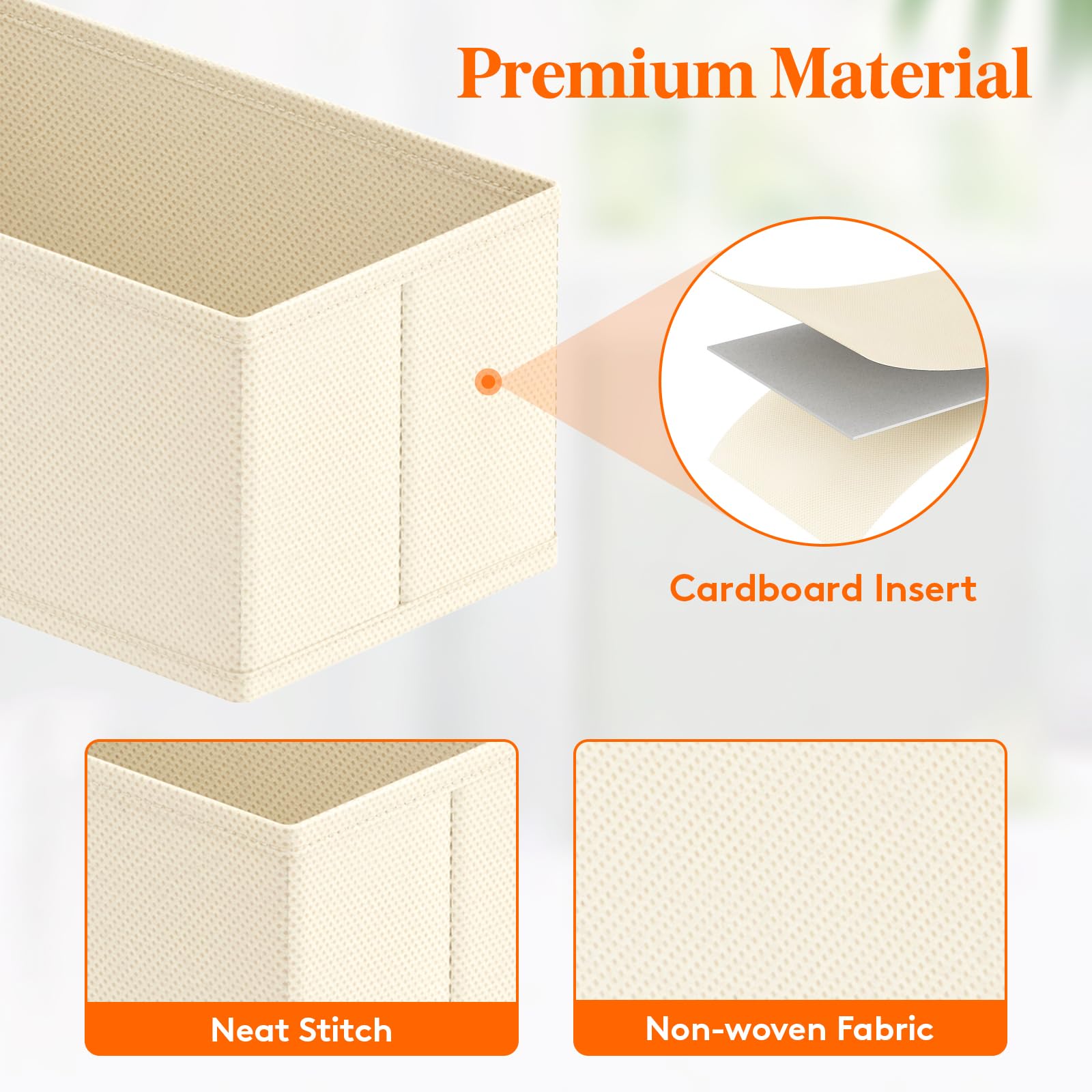 Lifewit 16 Pack Drawer Organiser, Dividers for Closet, Khaki