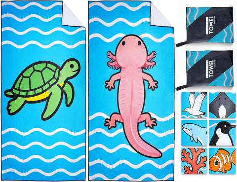 Violetpos 2 Pack Extra Large 180x90 cm Beach Towels, 250GSM Premium Microfibre, Sand Free Quick Dry Lightweight
