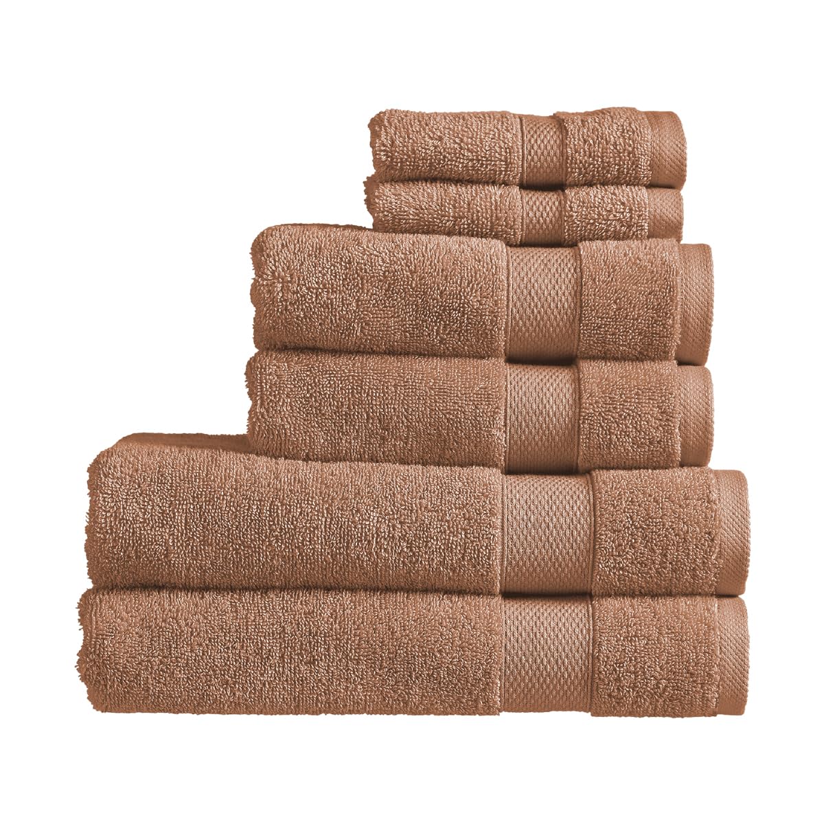 Christy Refresh Bathroom Towel Set | Set of 6 | 2 Bath 2 Hand 2 Face | Quick Dry | Gentle Pastel Tones | Soft Absorbent Shower Towels