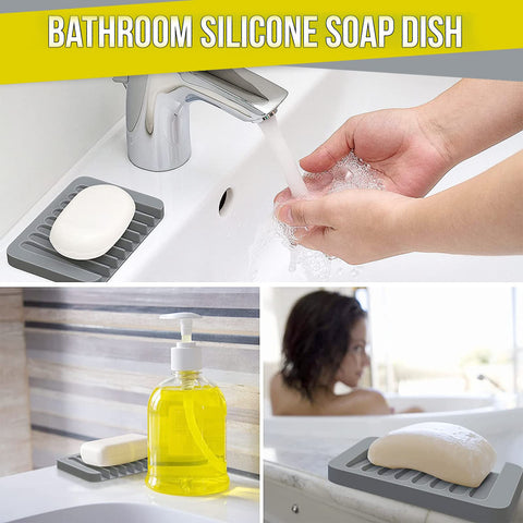 1 Pc Soap Dish,Soap Box,Soap Dish with Drainage(Gray)
