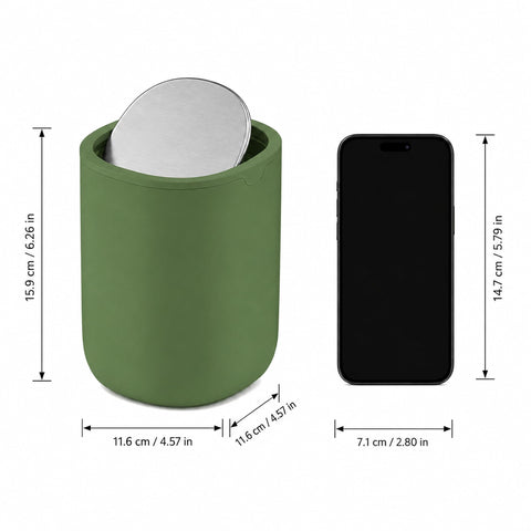 EverGrove Mini Table Bin,Desktop Trash Can (Canopy Green, 1.5, Litres)