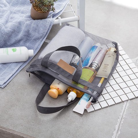Pebipoo Mesh Shower Caddy Bag, Quick Dry Portable Tote Bag and Inner Pocket, Lightweight Bath Organizer for College Dorm Bathroom, Swimming, Gym