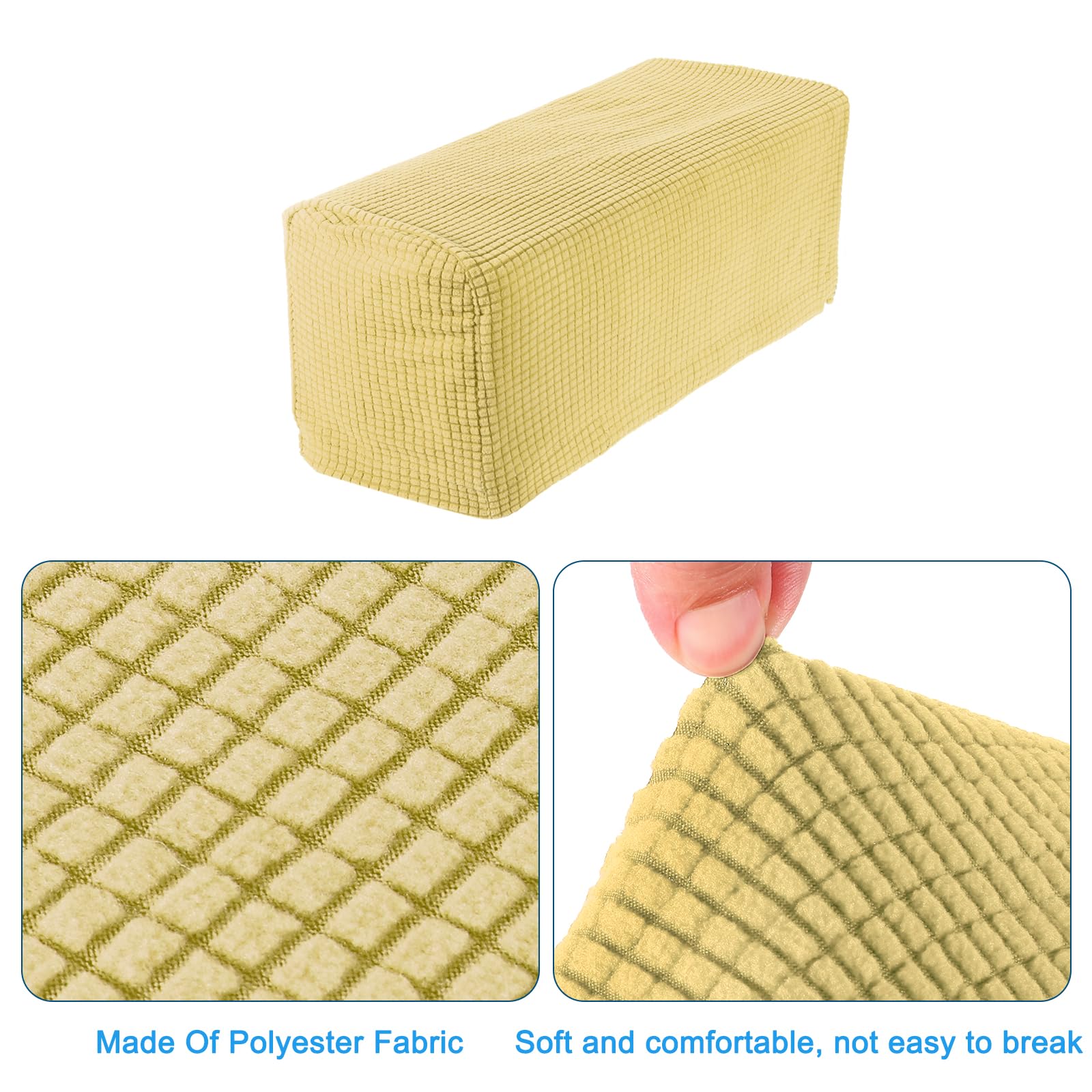 sourcing map 2pcs Stretch Armrest Covers for Chairs/Sofas, Couch Arm Covers with Twist Pin, Furniture Protector Slipcovers Beige