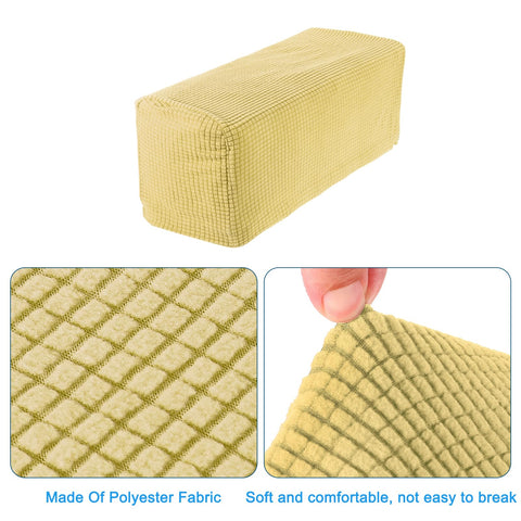 sourcing map 2pcs Stretch Armrest Covers for Chairs/Sofas, Couch Arm Covers with Twist Pin, Furniture Protector Slipcovers Beige