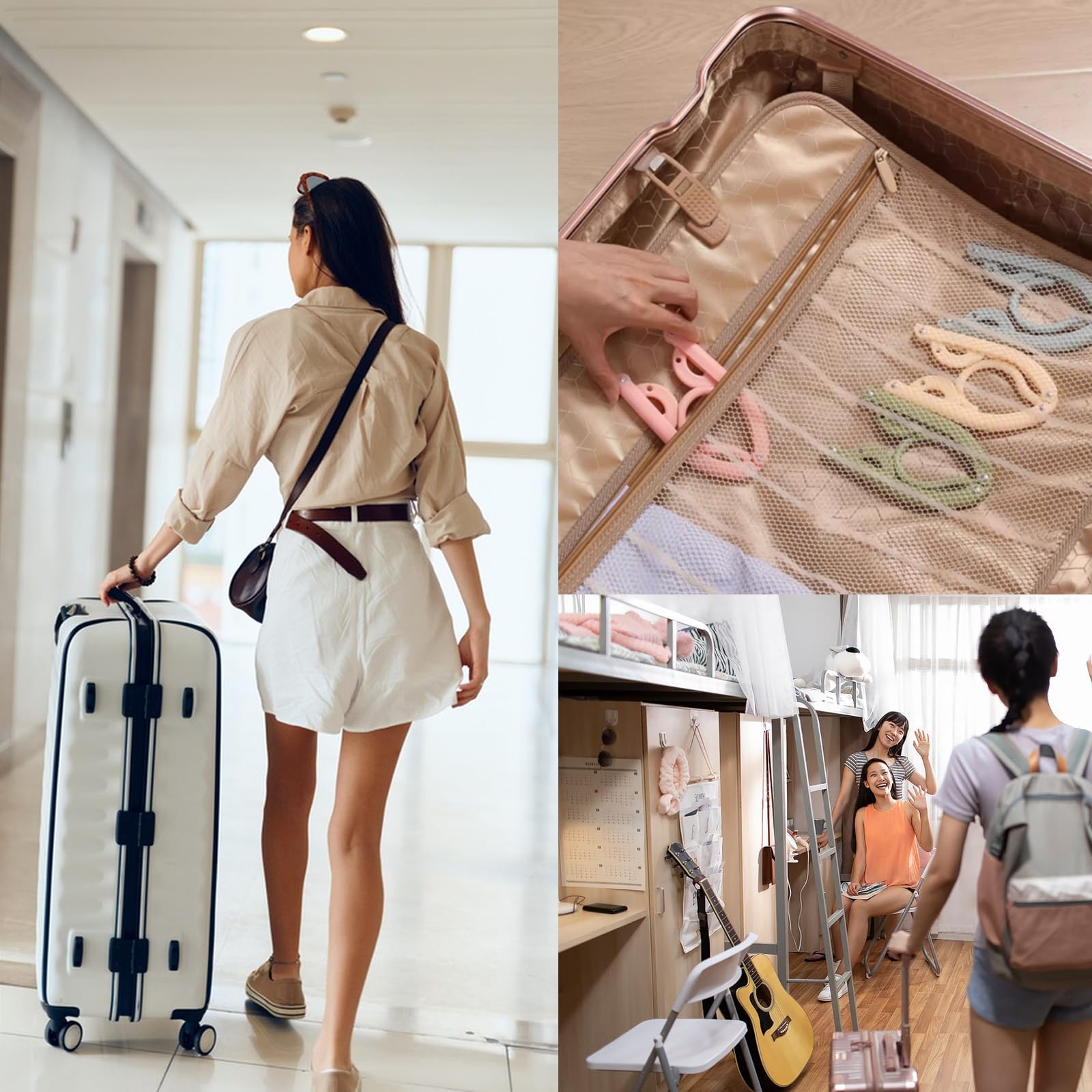25 Pcs Travel Coat Hangers Adults Portable Folding Plastic Camping Hotel