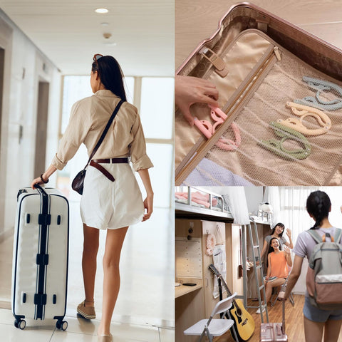 25 Pcs Travel Coat Hangers Adults Portable Folding Plastic Camping Hote