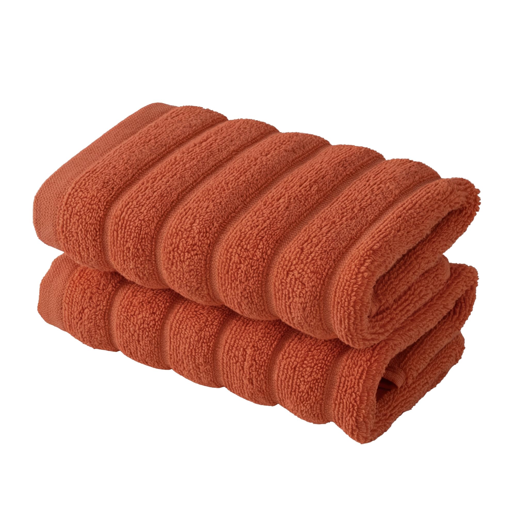 BERIBO Cloud Turkish Towel Set 100% Cotton 620gsm (Burnt Terracotta, 2 Face Flannels)