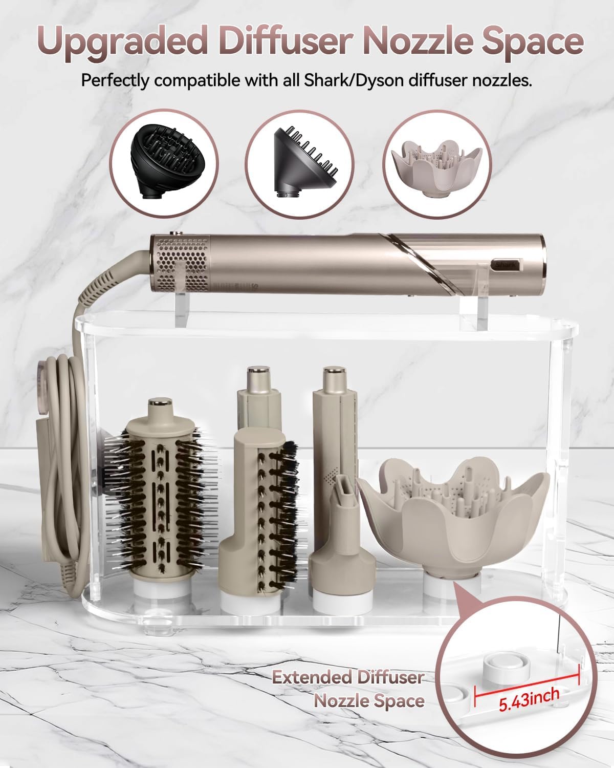 Affogato Storage Holder Compatible with Shark FlexStyle, Countertop Organizer for Storage Attachments