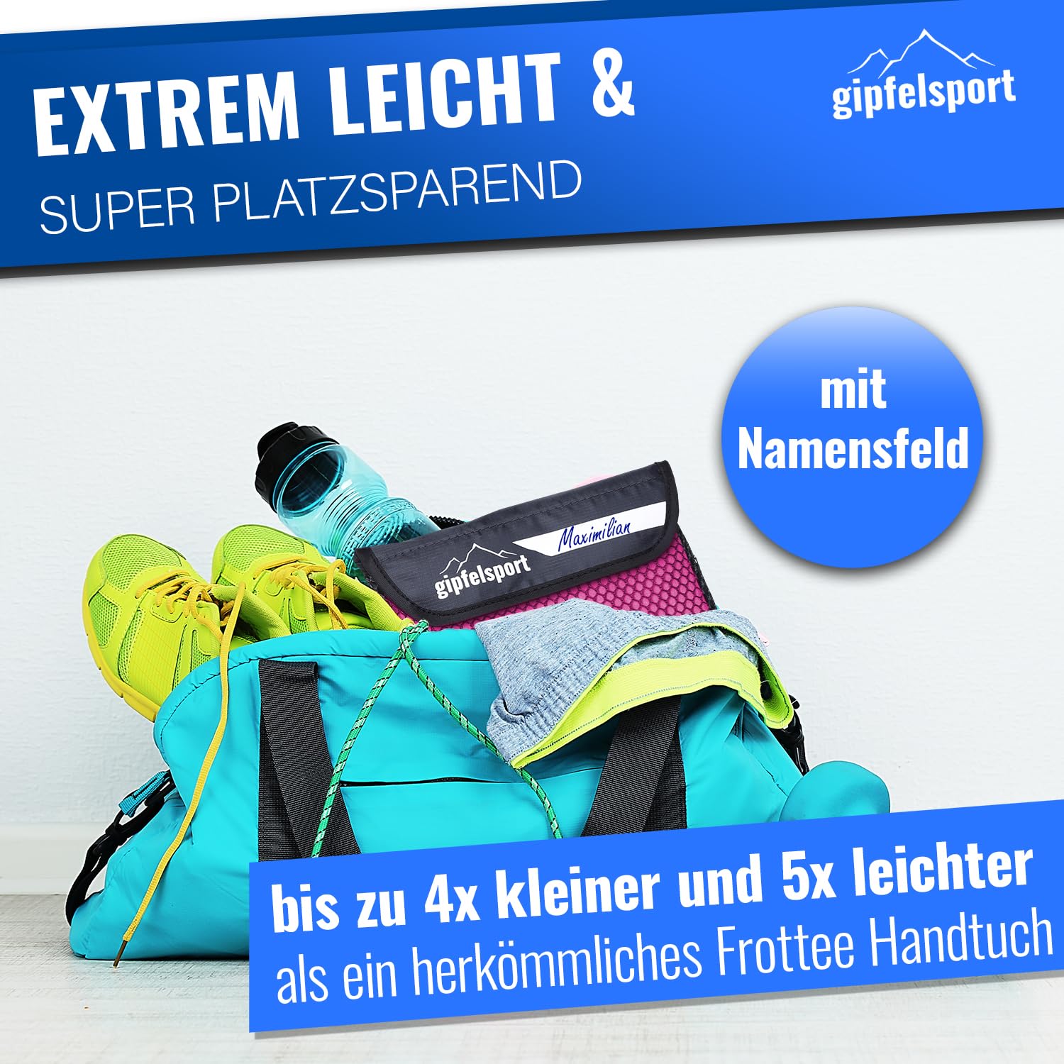 gipfelsport Microfibre Towel 1x XS(50x30cm) without bag Fuchsia