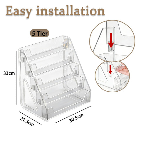 ZYNERY 5-Tier Acrylic Card Display Stand, Clear Card Stands for Display, Versatile Display Shelves For Greeting Card Organiser, Trading Card