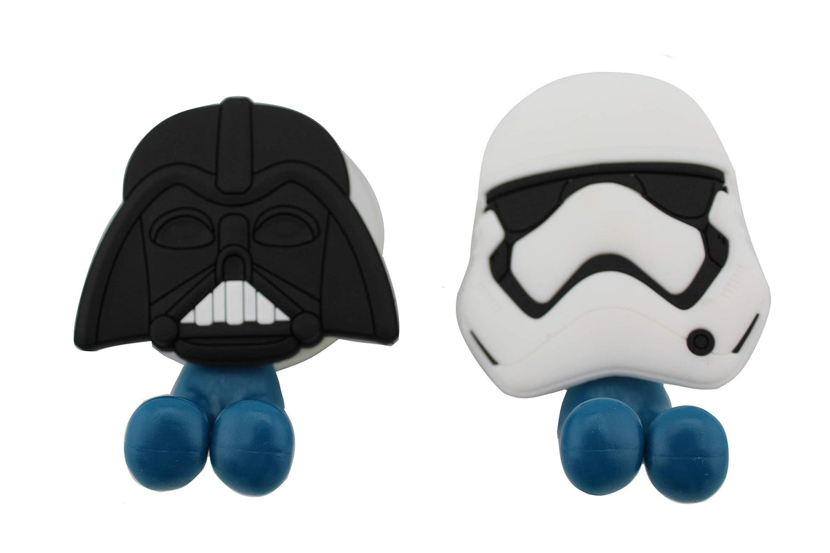 Finex 2 pcs Set Star Stormtrooper Head Toothbrush Holders with Suction Cup for Wall in Bathroom at Home Darth Vador